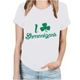 thumbnail image 1 of Kayannuo Hauts pour Femmes Liquidation Chemises pour Femmes St. Patrick's Day Mode Féminine Col Rond Imprimé Manches Courtes T-shirt Décontracté Ample, 1 of 4