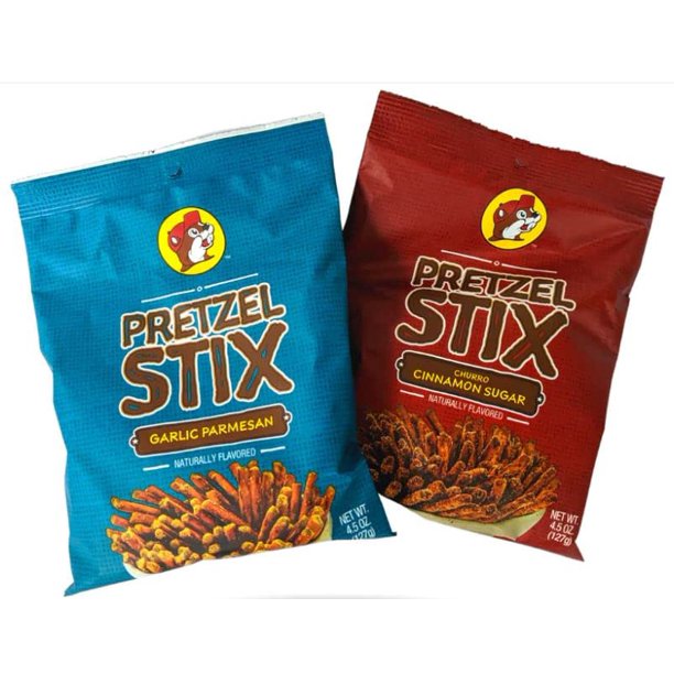 Bucee's Garlic Parmesan and Churro Cinnamon Sugar Pretzel Stix 1 bag