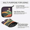 thumbnail image 3 of Yayeee Oven Mitts and Pot Holder Set of 2 Heat Resistant Kitchen Gloves Baking Hot Pad, Purple Mountain, 3 of 5