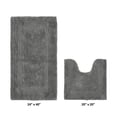 thumbnail image 2 of Better Trends Bath Rugs U-Shaped Contour Toilet Rugs Sets 2 Piece 100% Cotton Bathroom Mat Soft Absorbent Reversible Washable for Decor Tub Shower Bathroom Floor, 20"x20"|24"x40" Gray Lux Collection, 2 of 4