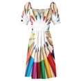 thumbnail image 4 of Colorful Pencils abstract design Great design for any student artist Sleeveless Dress woman dress Female dress Woman dresses, 4 of 6