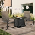 thumbnail image 2 of Nuu Garden 3-Piece Outdoor Fire Pit Table Set, 28-Inch 50,000 BTU Propane Gas Cabinet Fire Pit Table with Cover and 2 C-spring Motion Textilene Chairs, Black, 2 of 9