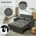 thumbnail image 6 of NEW Convertible Loveseat Sofa Bed with Adjustable Backrest – 52.8 Inch Grey Chenille Sofa, Three USB Ports & Tufted Design, Built-In Lumbar Pillows for Compact Living Room, 6 of 7