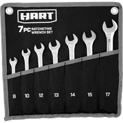 HART 7-Piece MM Ratcheting Wrench Set with Tool Pouch, Chrome Vanadium