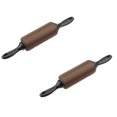 thumbnail image 1 of Oleegame 2PC Dough Tool Wooden Plastic Pin Kitchen Rolling Non-stick Silicone Roller Kitchen，Dining Bar Brown, 1 of 7