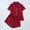 Red, variant on Ayolanni 2 Piece Pajamas Set for Women Button Down Short Sleeve Tops and Shorts Pjs Solid Summer Soft Loungewear Sleepwear Sets L