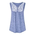 thumbnail image 3 of Birdeem Mode Décontractée pour Femmes Col Rond Dentelle Sans Manches Boutons Hauts Blouse T-Shirt, 3 of 6