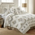 thumbnail image 4 of Levtex Home - Kamira Ochre - Euro Sham - Floral - Ochre, Grey and Cream - (26x26in.) - Reversible - Cotton, 4 of 4