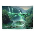 thumbnail image 5 of PRATYUS Galaxy Mountains Space Tapestry Wall Hanging, Aurora Polaris Nature Waterfall Landscape Wall Art Tapestry, Green Northern Lights Backdrop for Bedroom Living Room  Painting, 5 of 6