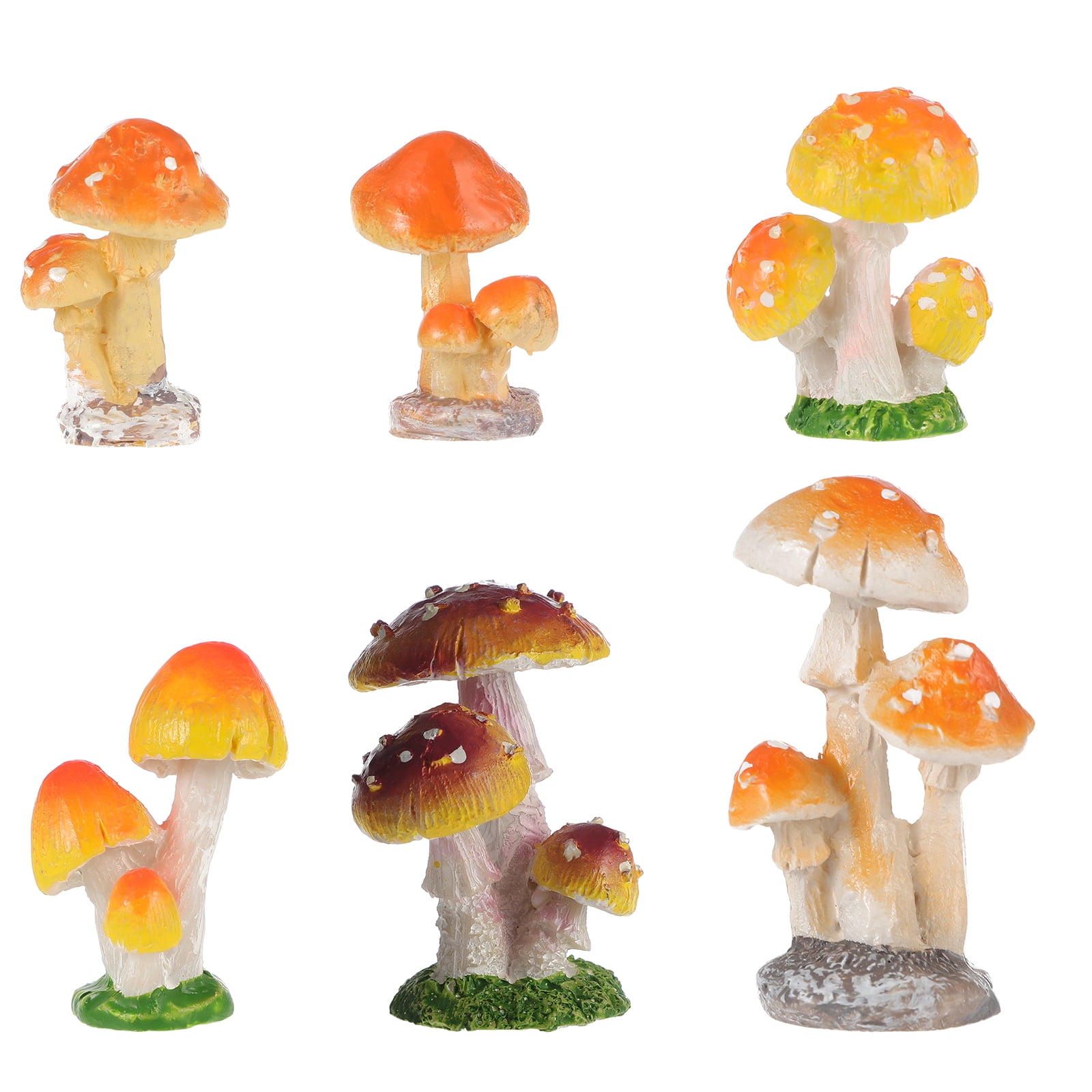 Mushroom Mini Figurines Garden Simulation Fairy Miniature Decoration Landscape Micro Fairies Ornaments Party Topper Cake
