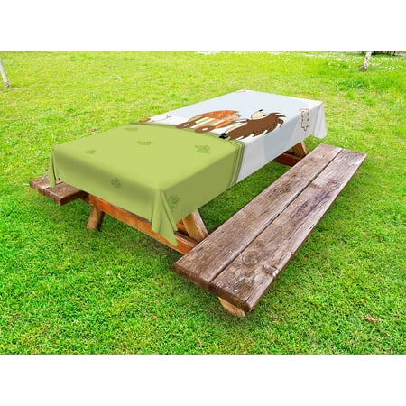 

Funny Outdoor Tablecloth Baby Shower Theme A Hedgehog Pushing a Stroller with Baby Illustration Decorative Washable Fabric Picnic Table Cloth 58 X 84 Inches Baby Blue Pistachio Green by Ambesonne