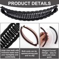 thumbnail image 3 of 3pcs Banana Hair Clips, Non-Slip Large Hair Claws for Women, Classic Double Combs Hairpin Accessories for Thick Thin Fine Curly Straight Long Short Hairstyles, 3 of 6