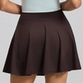 thumbnail image 4 of mgoYE Tennis Skirts for Women Ruffle Yoga Skirt Athletic Shorts for Women - High Waisted Flowy for Workout Running Tennis with Pocket(Coffee,L), 4 of 6
