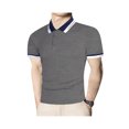 thumbnail image 1 of Sunloudy Hombres Verano Slim Fit Camisa, Contraste Color Solapa Manga Corta Casual Tops para Novio, Marido, Padre Sunloudy moda, 1 of 6