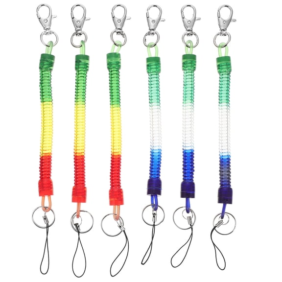 Non-slip Spring Lanyard Keychain Keychains Mobile Phones Outdoor Rope Retractable Metal