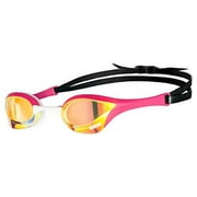 arena Cobra Ultra Racing Swim Goggles for Men and Women, Yellow Copper-Pink, Swipe Anti-Fog Mirror (NEW)