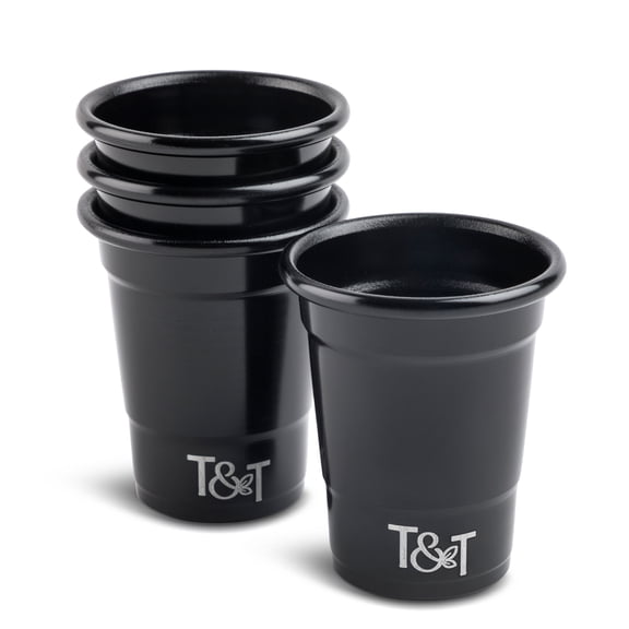 Thyme & Table Party Shot Glasses, 2 oz, 4-Piece Set, Black