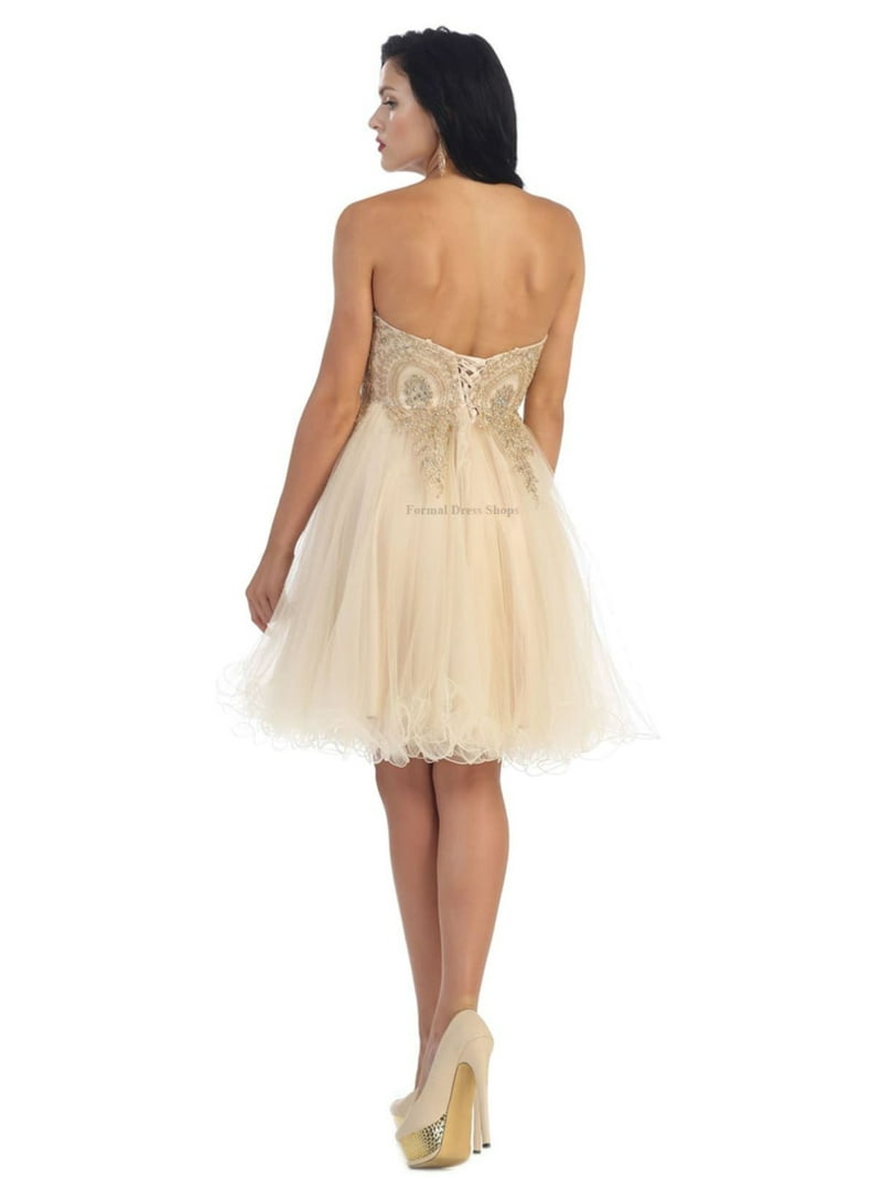 Womens Navy Semi Formal Embroidered Dama Long Sweetheart Strapless A-Line  Plus Size Dress - Walmart.com