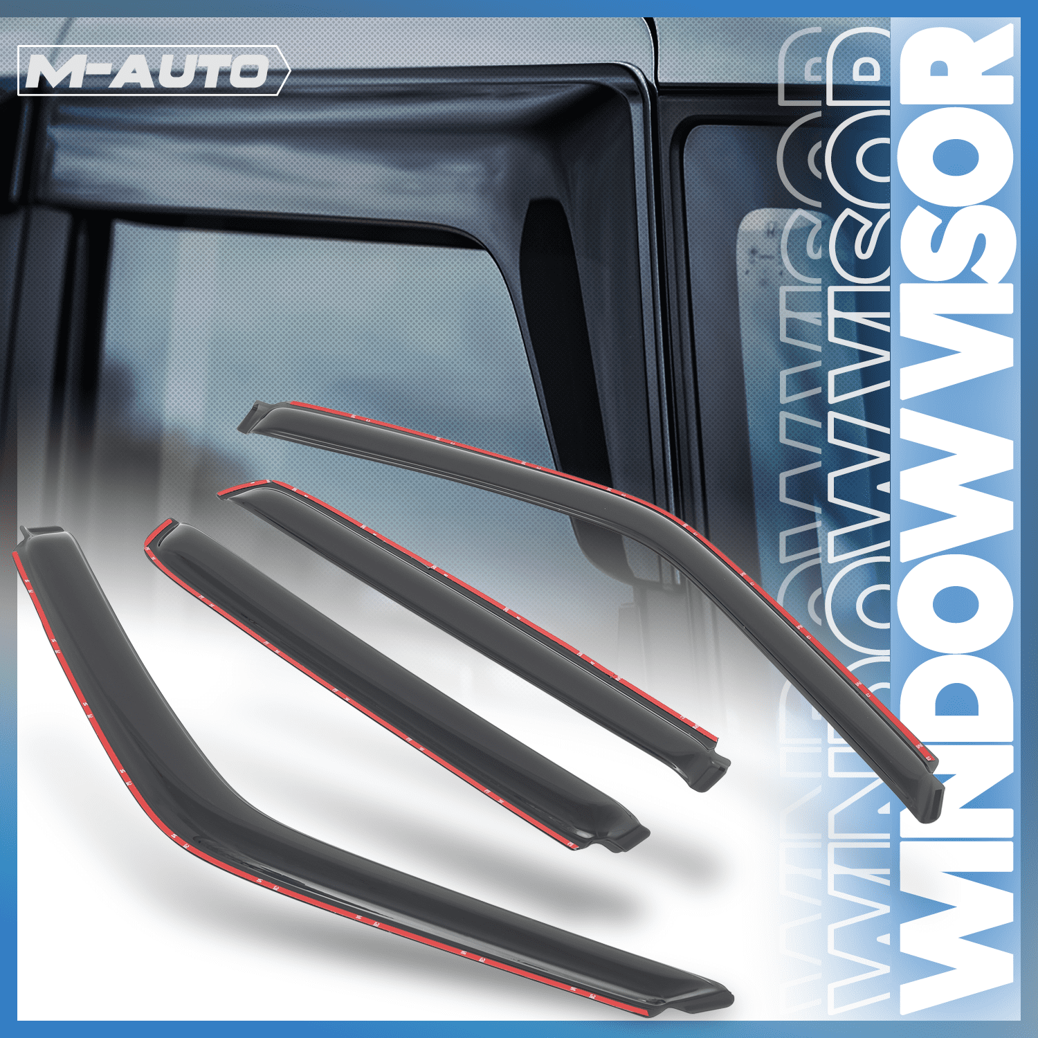 M-AUTO 4 Pieces In-Channel Window Visor Sun Guard Vent Wind Deflector for 92-99 Cheyv Gmc C1500