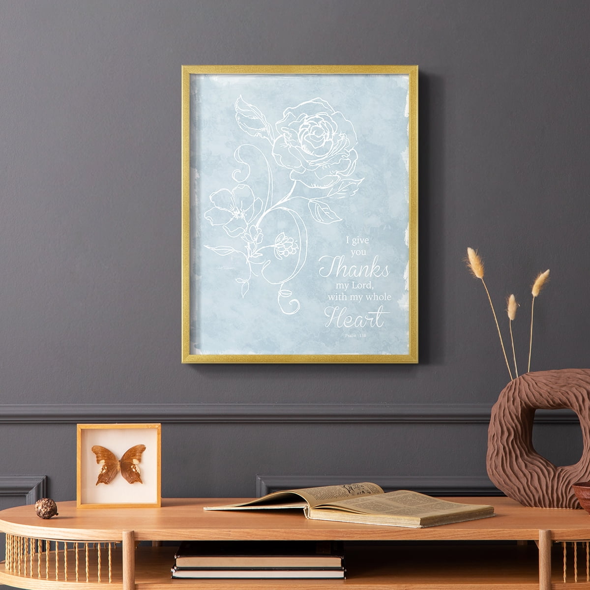Whole Heart Framed Print in Gold Solid Wood 8 x 10 Framed Print