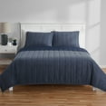 thumbnail image 6 of Mainstays Full/Queen Quilt - Navy Blue Corduroy, Reversible Bedding, 6 of 8