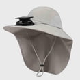 thumbnail image 2 of Jessboyy Men's Bucket Hats with Neck Protection Breathable Sun Hats with Solar Fan Outdoor Hiking Hat Summer Cooling Sun Hats with Neck Flap Gray, 2 of 10