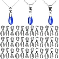 60pcs 3 Sizes Pinch Clip Bail Stainless Steel Pendant Clasp for Jewelry Making Crafts DIY, 15mm/16mm/18mm