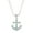 Necklace-Aqua, variant on Anchor Pendant Necklace or Earring Clear Rhinestone Crystal Rhodium Plated 17 Inch Snake Chain E0783-CR