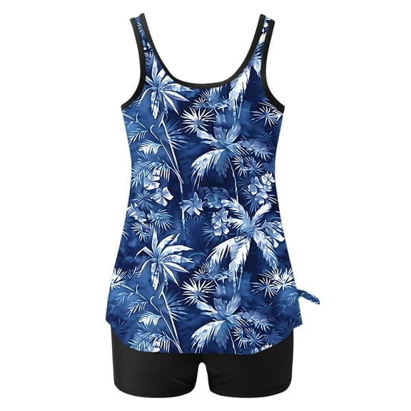 FDGIU ‌2025 Trendy Women's Floral Tankini Swimwear Set, Modest Athletic Bathing Suit with Shorts, Tummy Control Two Piece Swimsuits for Beach & Pool;High Waisted Swimsuit