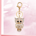 thumbnail image 3 of Fashion Rhinestones Owl Keychain,Gold Sparkling Alloy Keyring Pendant, White, 3 of 6