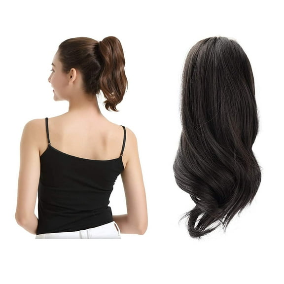 SUCS 10 Inch Claw Clip in Ponytail Hair Extensions Hair Piece Short Curly Synthetic for Girls Women