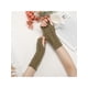 thumbnail image 5 of Guantes de punto sin dedos de longitud de muñeca para mujer INSPIRE CHIC, de punto corto, otoño e invierno, talla única, marrón café, 5 of 6