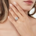 thumbnail image 6 of BERRICLE Sterling Silver Halo Wedding Engagement Rings Oval Cut Cubic Zirconia CZ Ring for Women, Rhodium Plated Size 8.5, 6 of 10