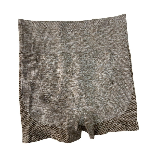 Pantalones cortos de yoga con cintura alta y realce de glúteos para mujer Caqui S M