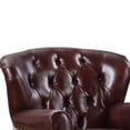 thumbnail image 5 of Faux Leather Upholstered Wooden Accent Chair with Tufted Back Brown, 5 of 5