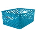 thumbnail image 1 of Woven Basket, Small, Turquoise, 1 of 1