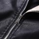 thumbnail image 5 of Hombres Casual Sólido Retro Cremallera Moda Motocicleta Más Terciopelo Turndown Chaqueta de invierno de cuero Abrigos Pompotops  oipoqjl38069, 5 of 8
