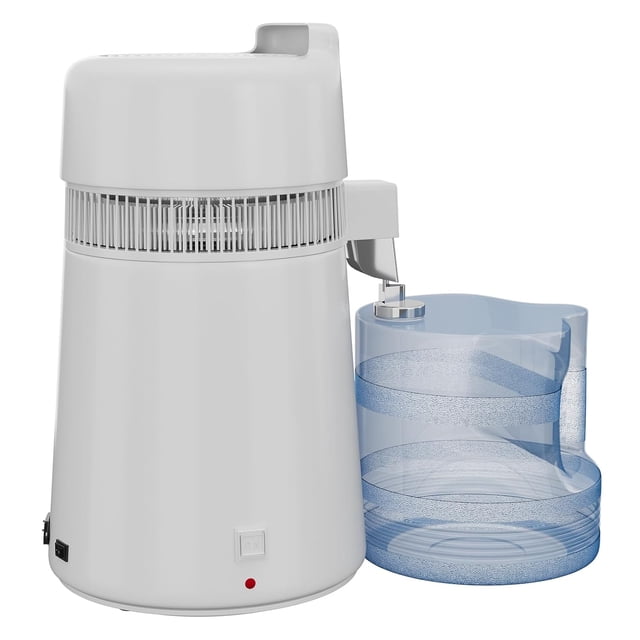 Ourlova 1.5Gal/6L Stainless Steel Home Countertop Water Distiller with Glass Container, 750W Desktop Drinking Purifier Filter Distilling Kit