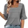 thumbnail image 1 of Blusas de Manga Corta para las Mujeres, Moda Verano Impreso, Blusas de Cuello Redondo, Chaqueta de Manga Corta para las Mujeres, 1 of 8