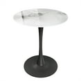 thumbnail image 6 of Wisfor Tulip Round 39.3" Counter Height Bar Table Pub Bar Bistro Party Table Sintered Stone Tabletop Stable Metal Pedestal Base, Glossy Jade-White Top & Black Leg, 6 of 13