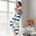 thumbnail image 4 of Uemuo Daisy Striped Nautical Pattern Women's Wide Leg Palazzo Lounge Pants with Pockets Light Weight Loose Comfy Casual Pajama Pants-XX-Large, 4 of 9