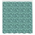 thumbnail image 3 of Shells Shower Curtain, Marine Concept Elements Stylized Design of Seashells and Ladder Horns Ocean, Fabric Bathroom Set with Hooks, 69W X 84L Inches Extra Long, Turquoise and Teal, by Ambesonne, 3 of 3