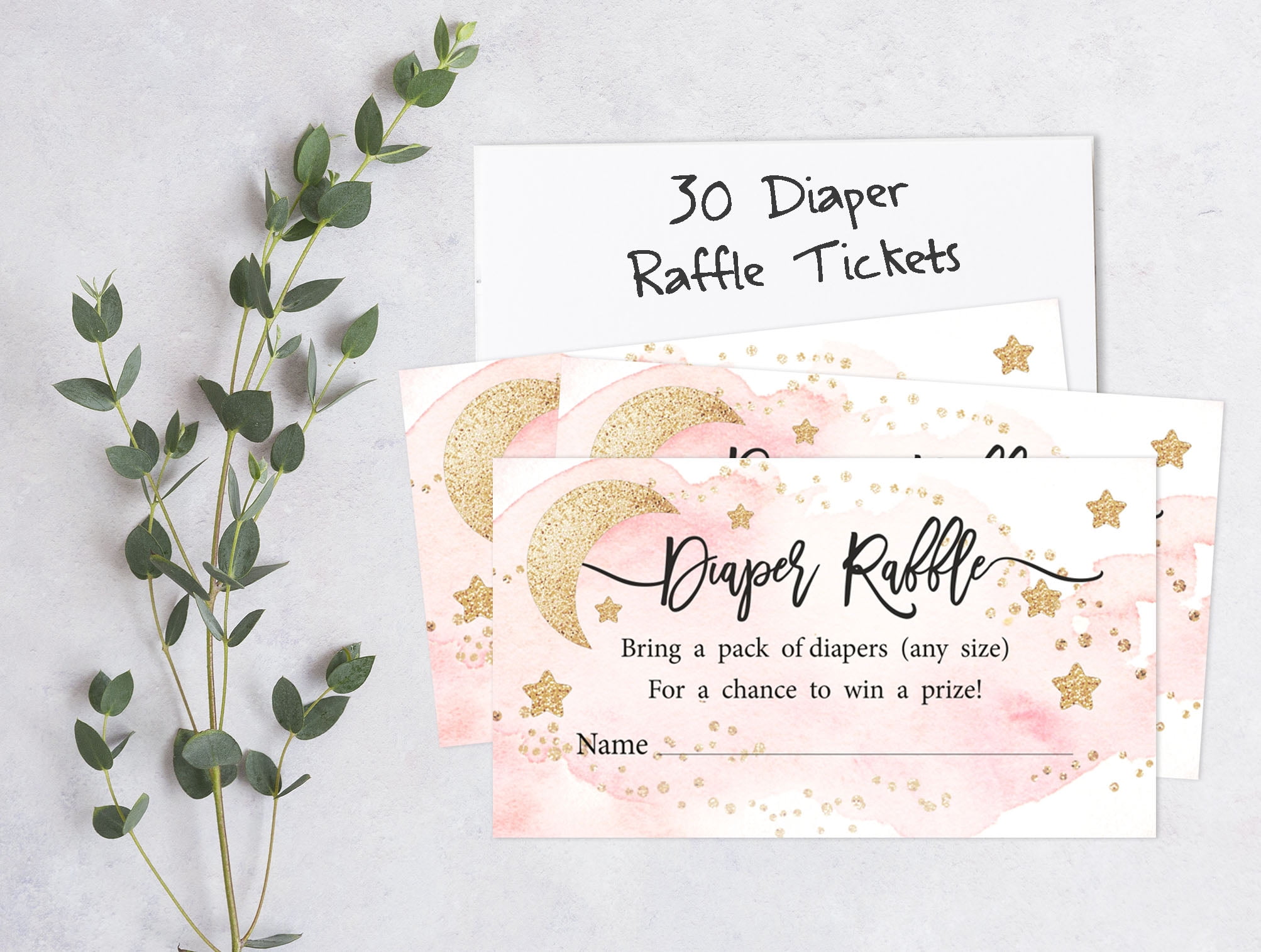 Inkdotpot Set Of 30Gender Reveal Baby Shower Invitations-Diaper Raffle Tickets And Baby Shower Book Request Cards Twinkle Twinkle Little Star Invites Its A Boy Its A Girl