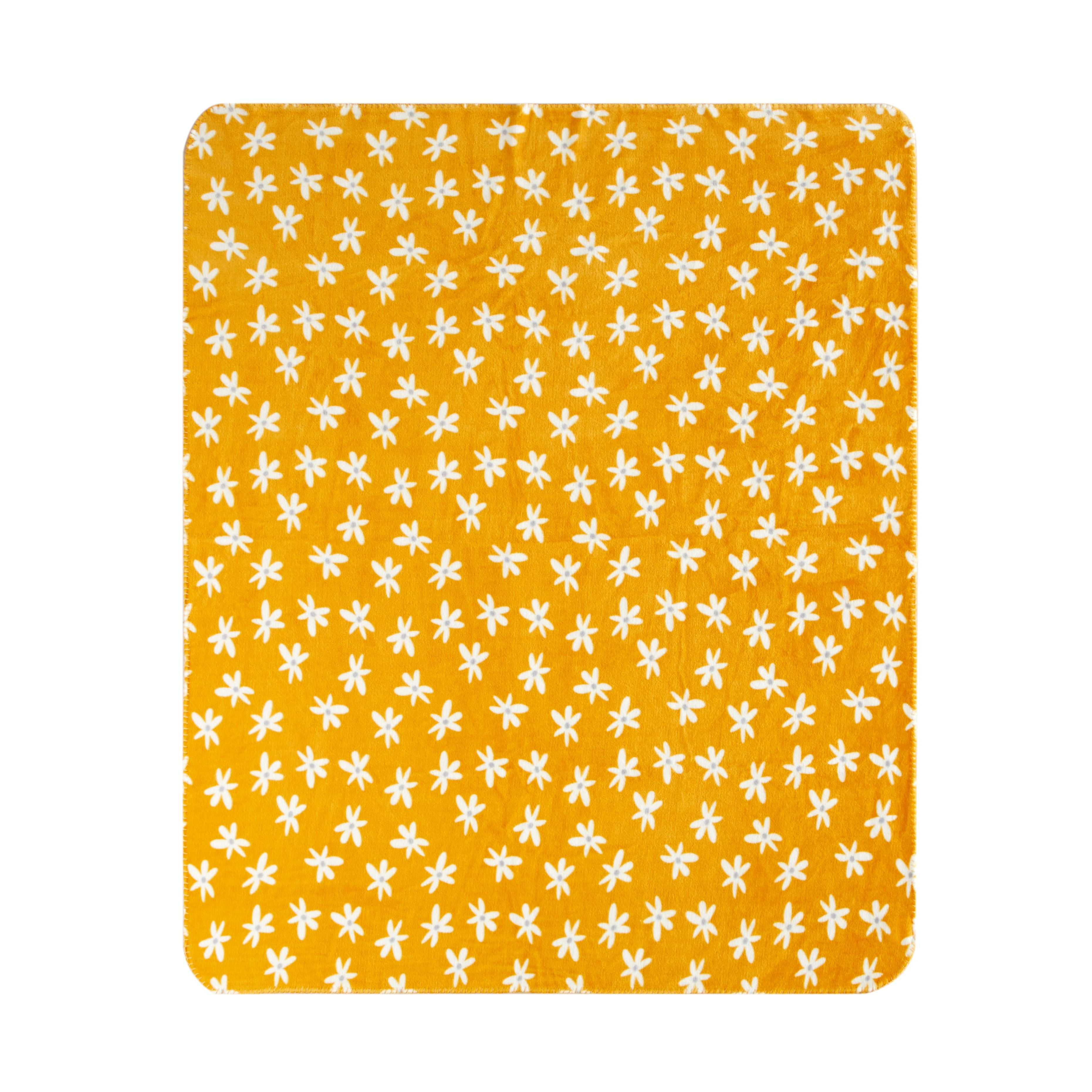 Mainstays Plush Throw Blanket, 50" x 60", Color: Yellow Flower