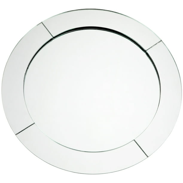Koyal Wholesale Mirror Charger Plates, Bulk Set of 4, Silver Mirrored