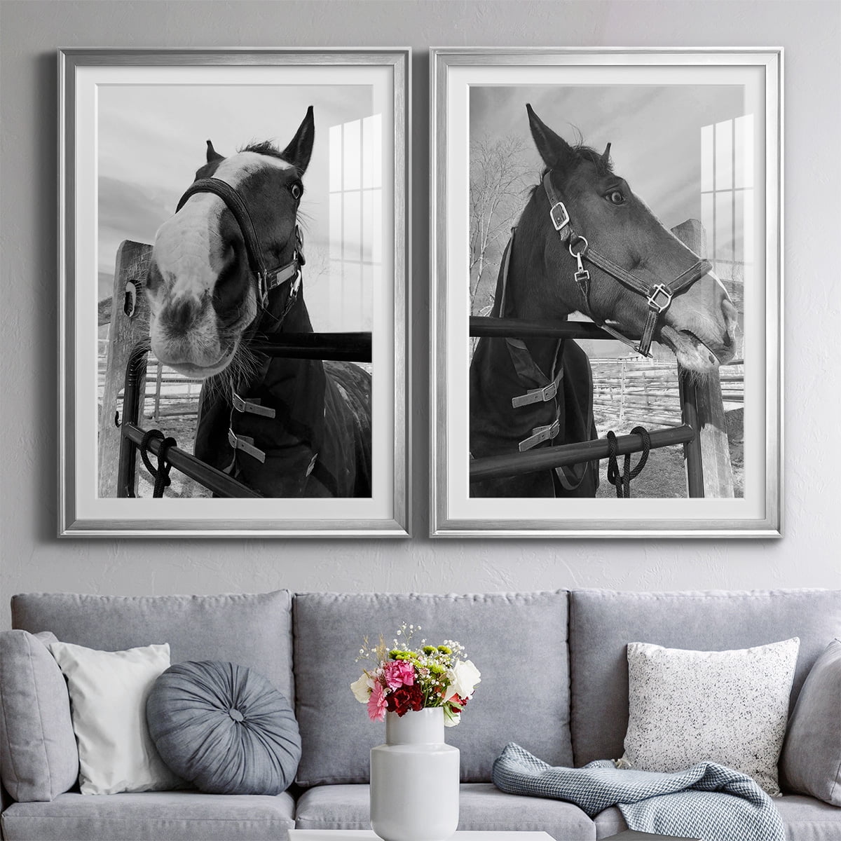 Wexford Home Argenteuil Premium Framed Print, 22.5" x 30.5" - Ready to Hang, Silver (Set of 2)