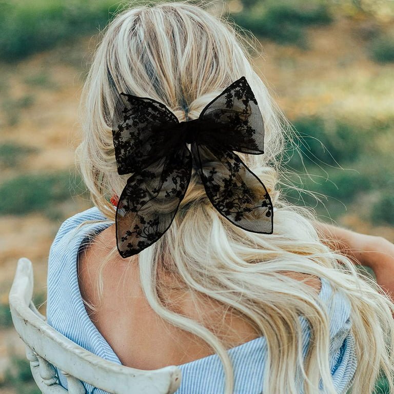 hair bow in white  White hair accessory, White hair bows, Lace hair