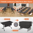 thumbnail image 4 of Folding Conference Room Tables on Wheels,Mobile Training Table Rectangular Large Business Seminar Furniture Tables for Office,Meeting Room,School,Wooden, 4 of 6