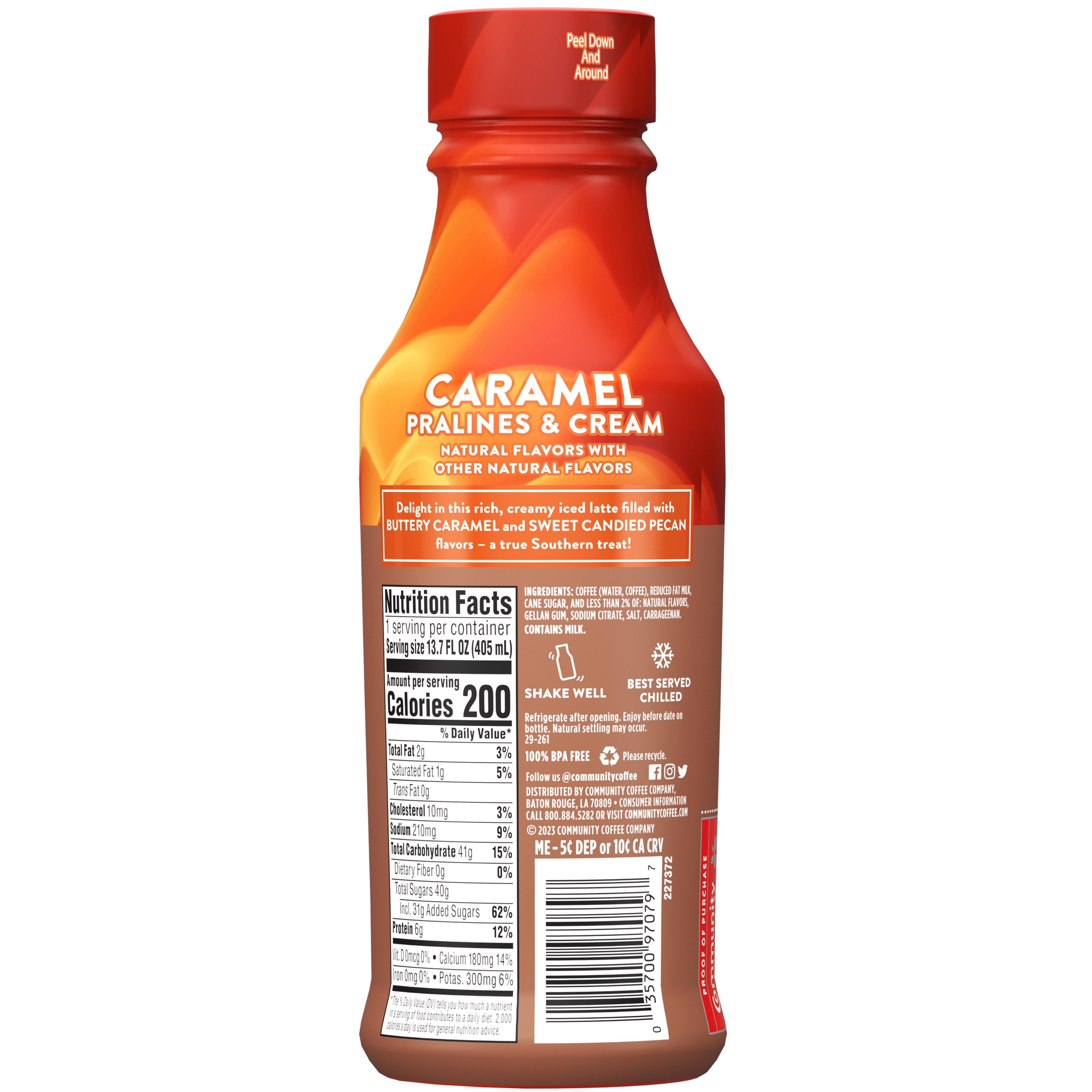 (2 pack) Community Coffee Caramel Pralines and Cream Iced Latte - 13.7 oz Bottle