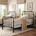 thumbnail image 2 of Furniture of America Wren Metal Bed, Twin Size, Black, 2 of 14